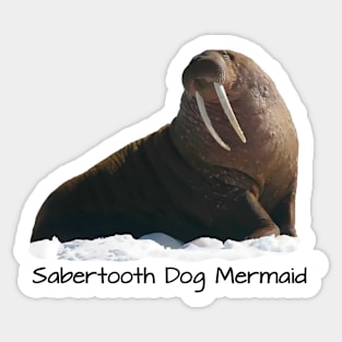 Sabertooth Dog Mermaid Sticker